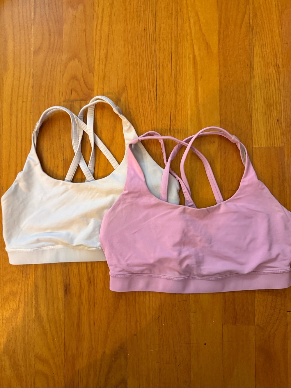 lululemon athletica Strappy Sports Bras in Pink & White